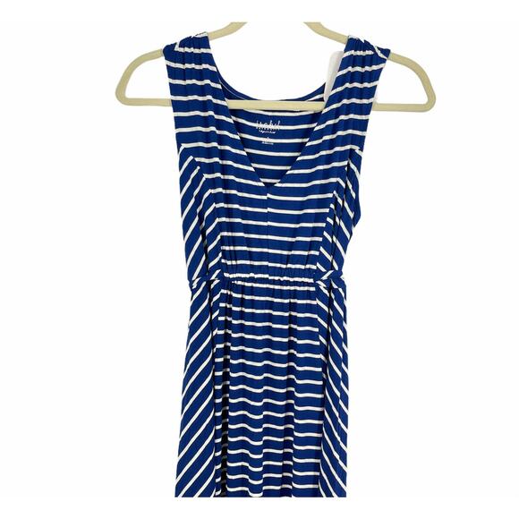 Isabel Maternity Blue Striped Dress Small NWT - Picture 6 of 7